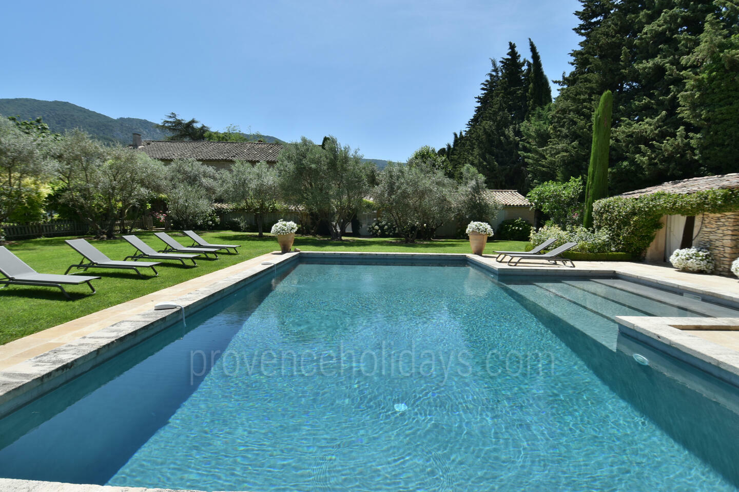 Groot vakantiehuis met verwarmd zwembad en tennisbaan 1 - Le Mas d\'Oppède: Villa: Pool