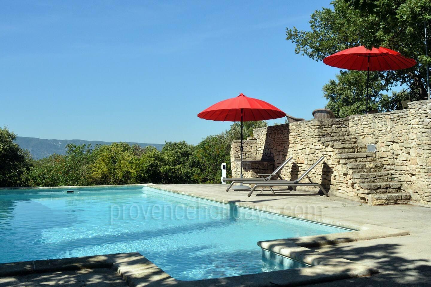 Geweldig vakantiehuis met prachtig uitzicht op de Luberon 1 - Maison Gordes: Villa: Pool