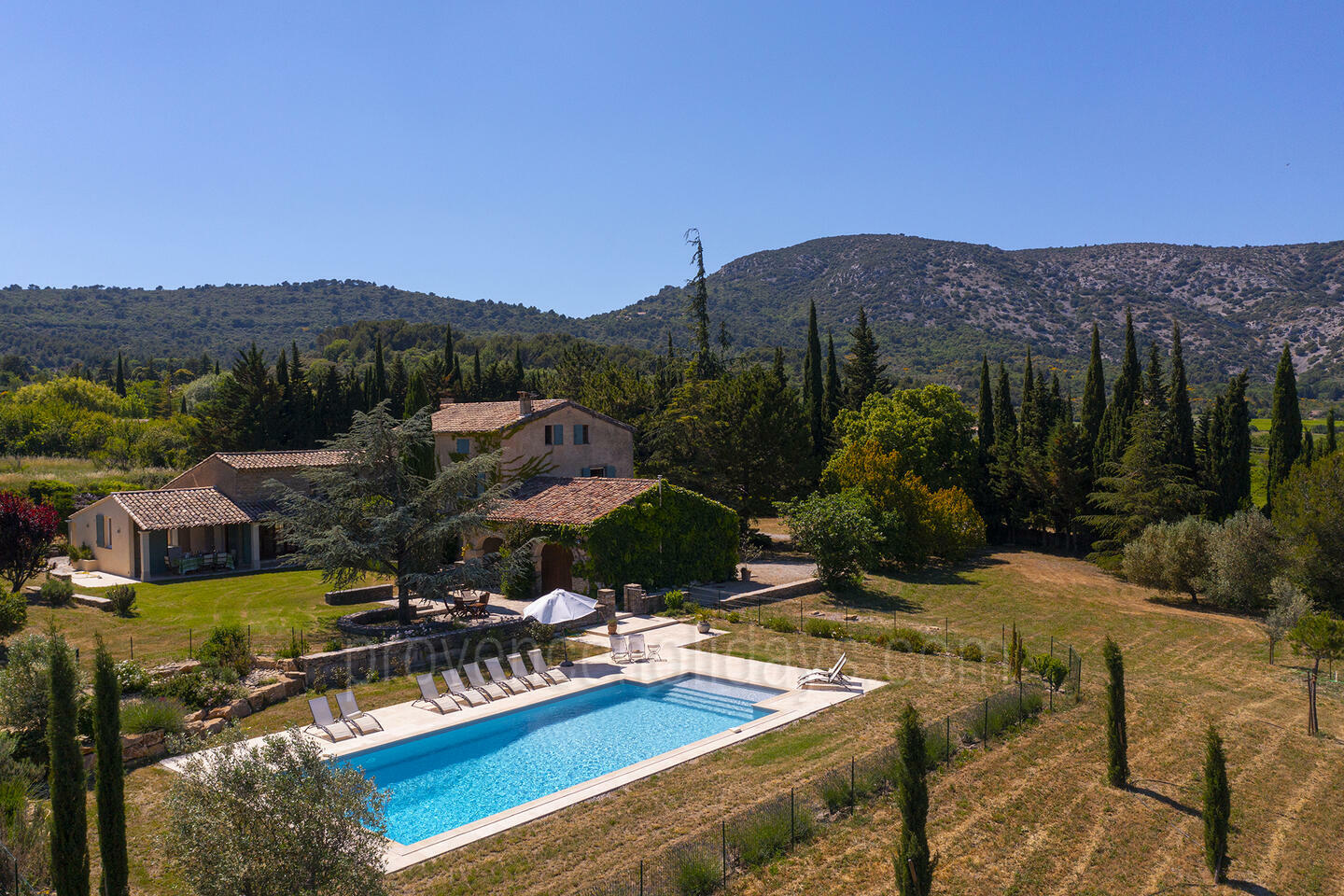 Large Holiday Rental in Malaucène near the Mont Ventoux 1 - Mas de Malaucène: Villa: Pool