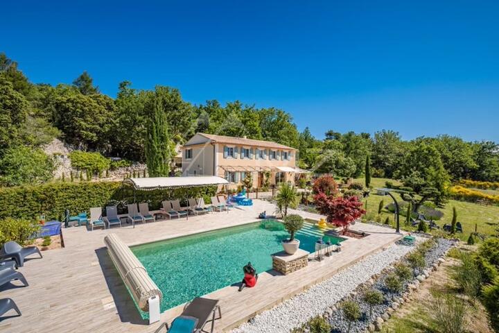Recently restored country house with a heated pool