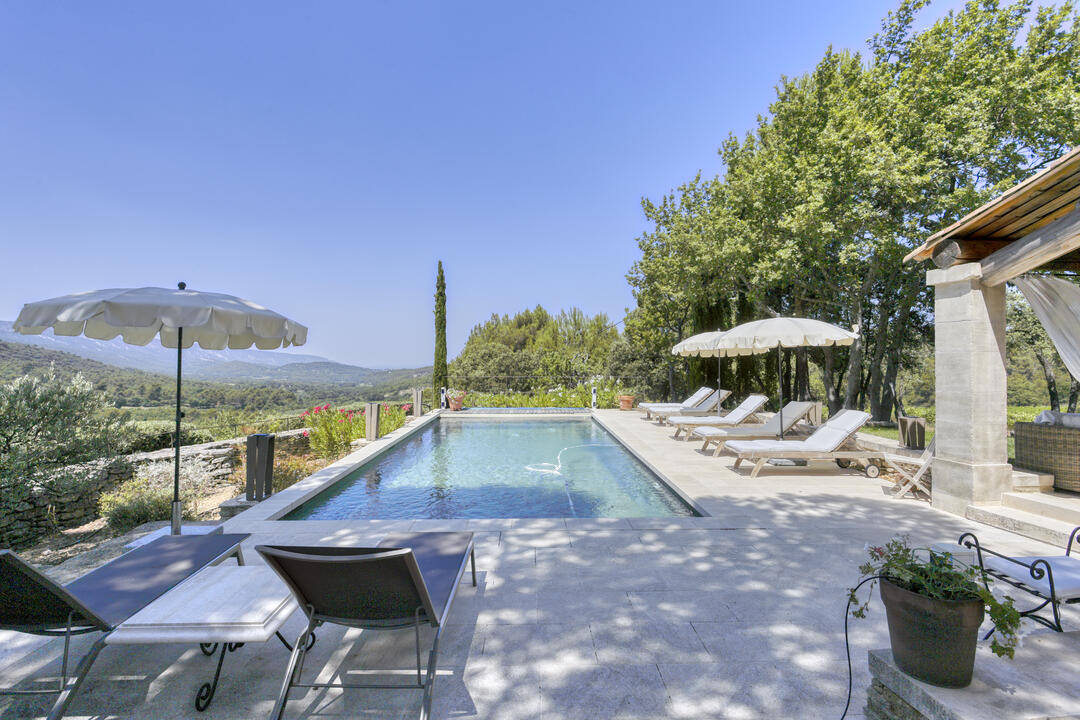 Superbe propriété dans le Luberon avec vue panoramique, climatisation et piscine chauffée 2 - Mas de Capucine: Villa: Pool