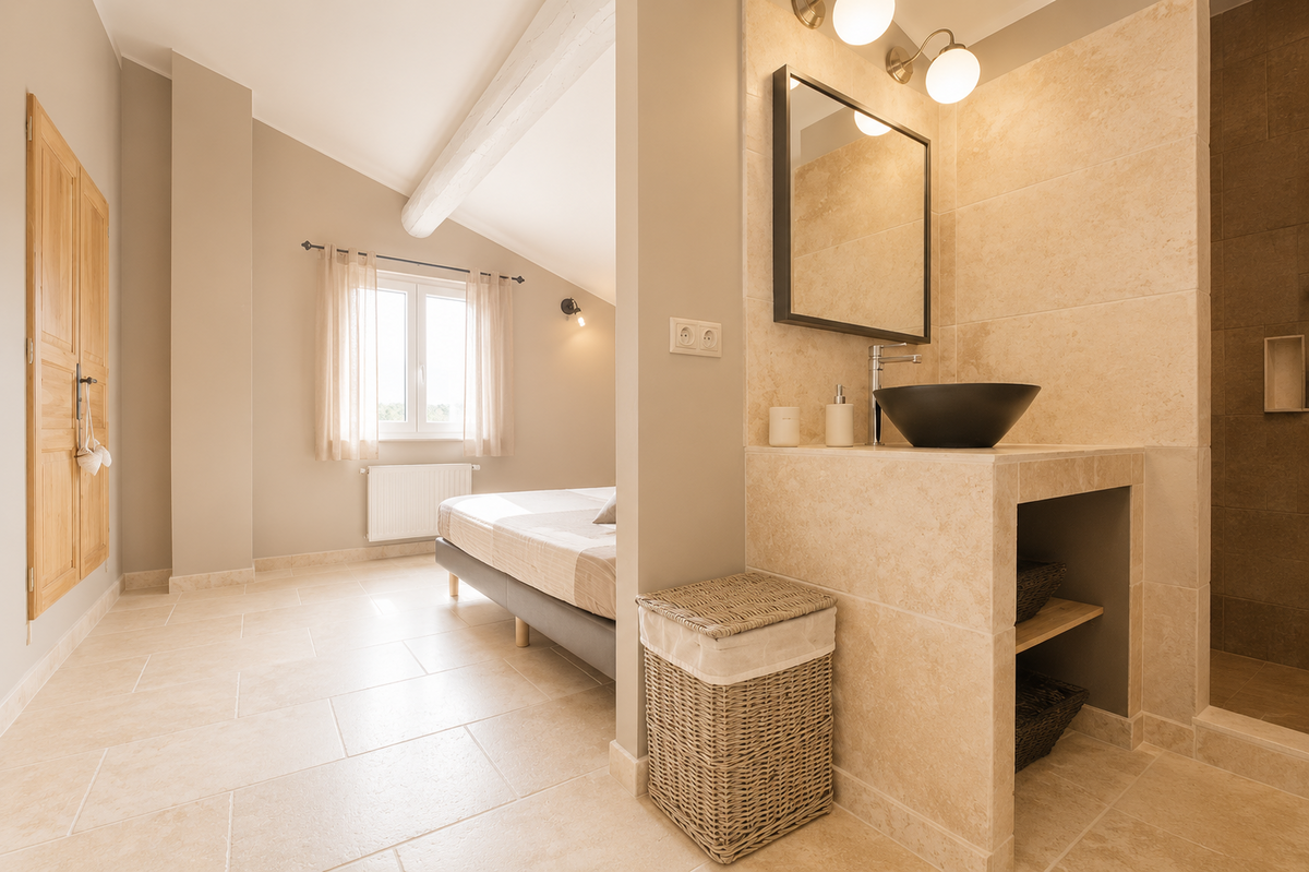 12 - Villa with a heated swimming pool and views of the Luberon: Villa: Bathroom