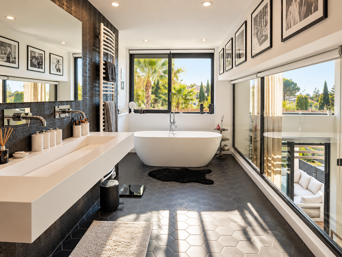 7 - A stunning loft within walking distance of the town centre: Villa: Bathroom