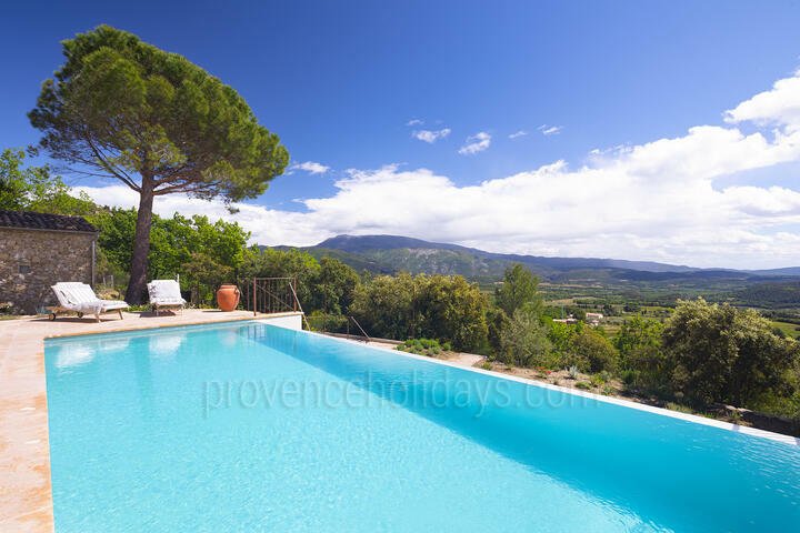 Ferienhaus mit Panoramablick und Infinity-Pool 3 - Chez Cécile: Villa: Pool
