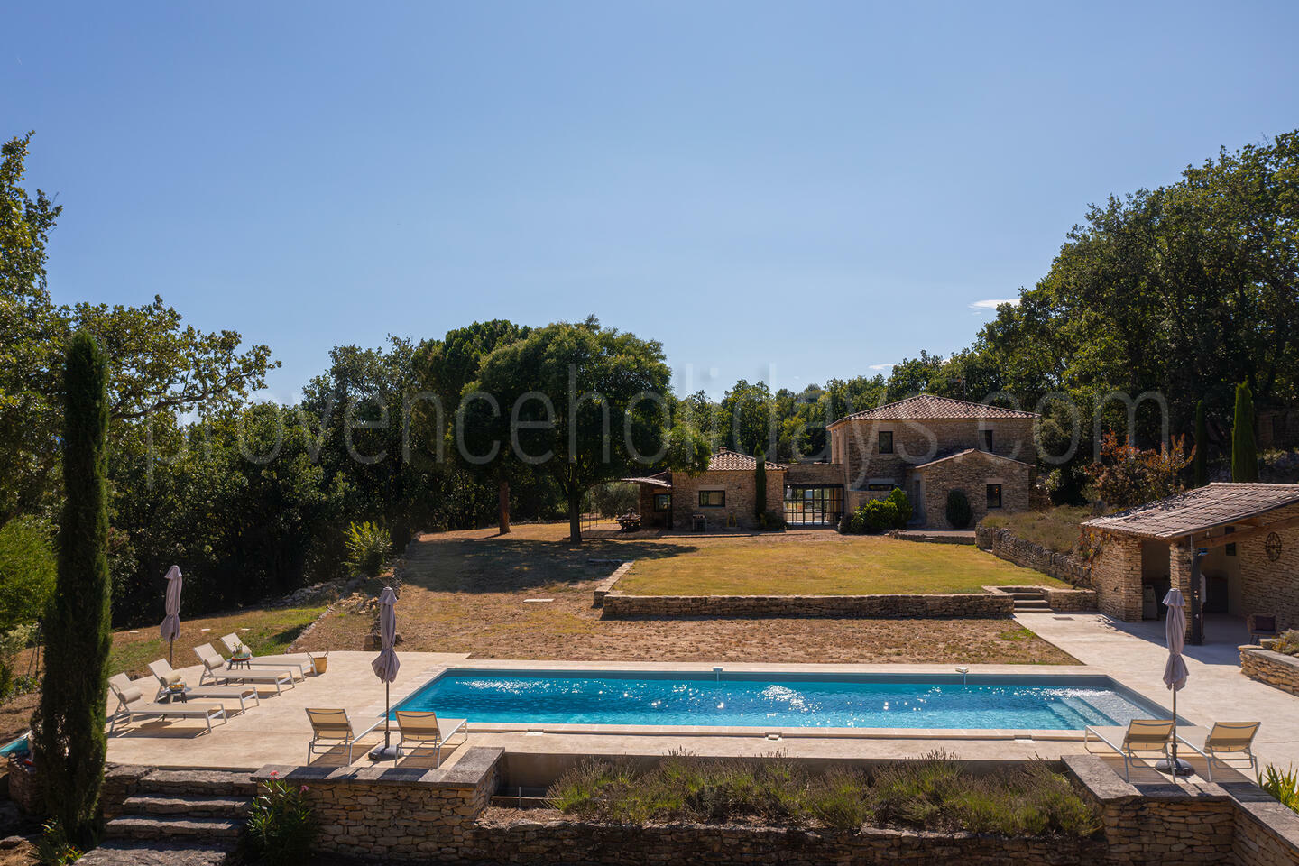 Schitterende Mas met verwarmd zwembad, airconditioning in de buurt van Gordes 1 - Mas des Firmins: Villa: Pool